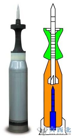資料圖：美軍M1A2坦克使用的120毫米M829E3次口徑貧鈾彈。