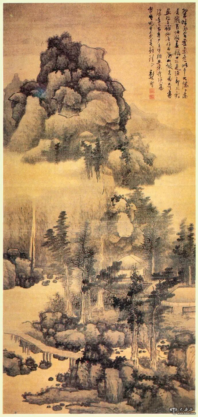 龔賢《翠嶂飛泉圖》