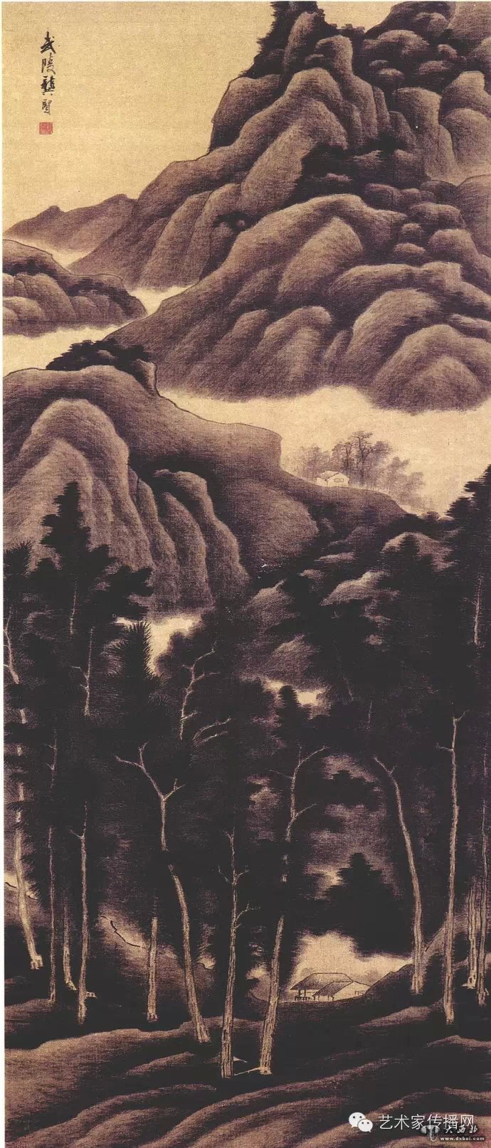 龔賢《夏山過(guò)雨圖》